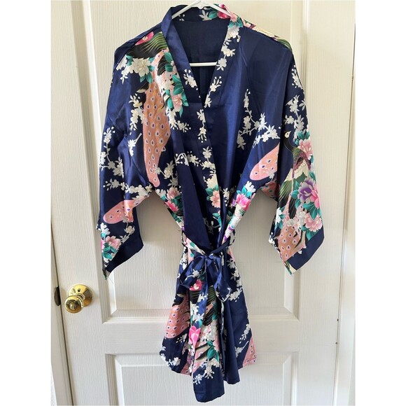 Unbranded Other - Vibrant Peacock Floral Kimono Robe Coverup Boho Floral